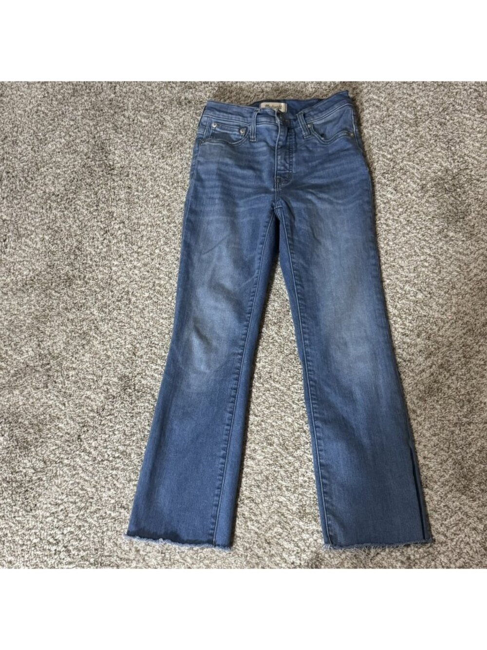 Madewell Jeans Women's Size 24 Cali Demi-Boot Medium Wash Raw Hem